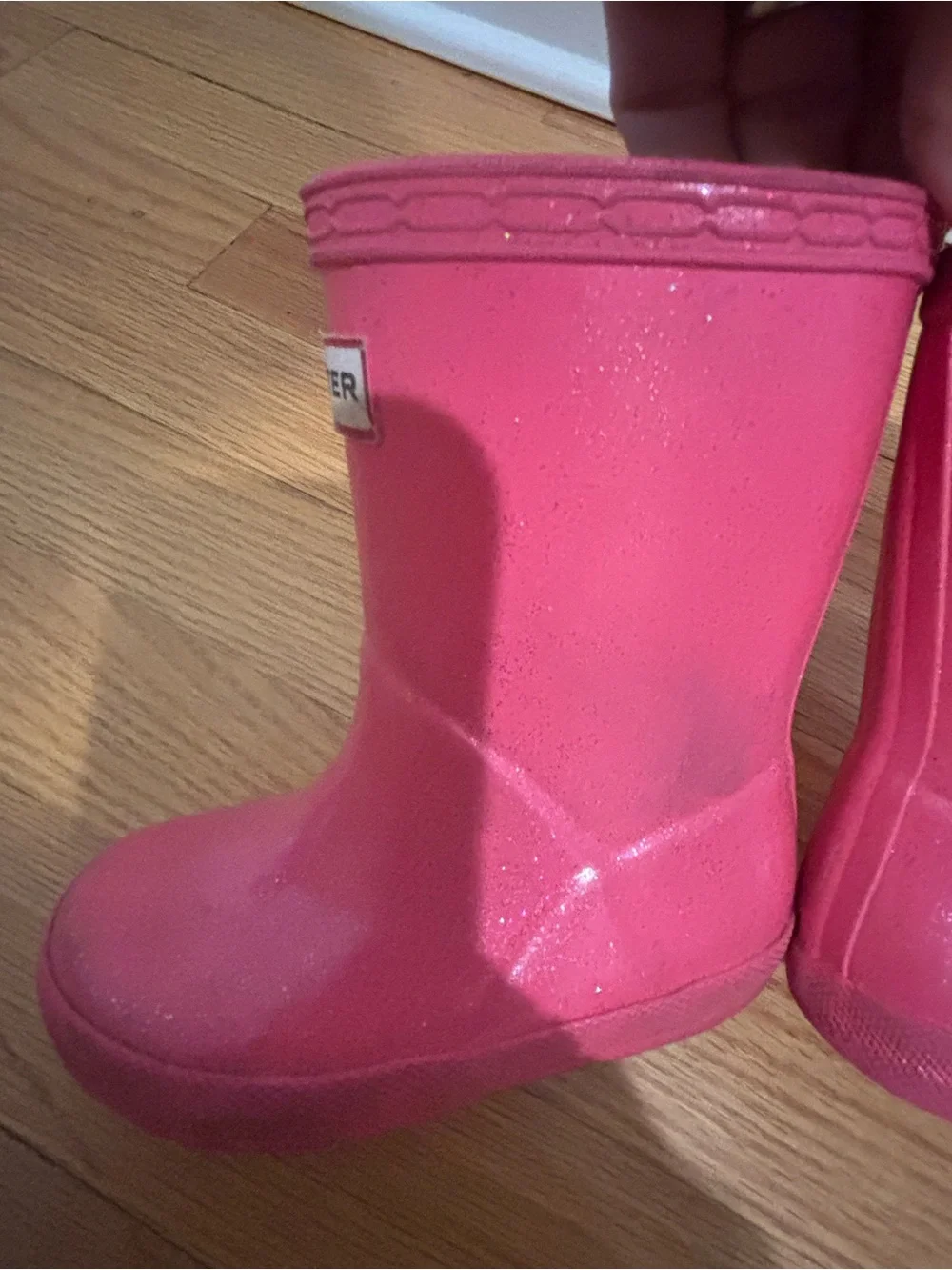 Hunter Kids Pink Glitter Rain Boots